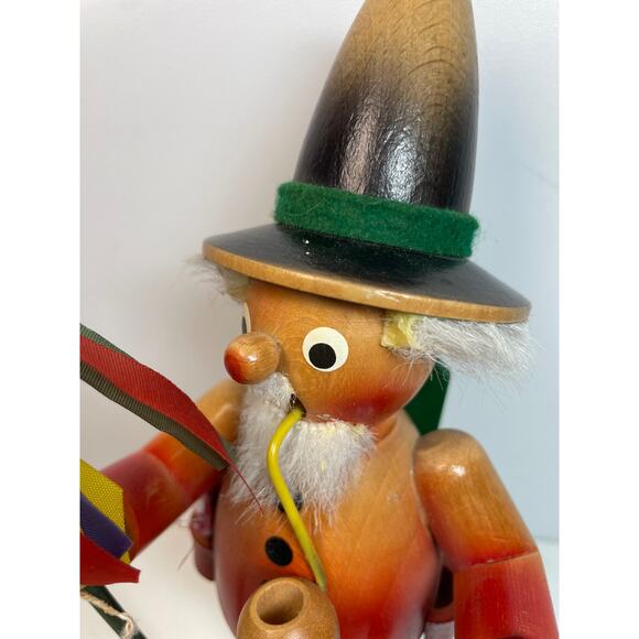 8.5" Vintage Steinbach West Germany Wood Incense Pipe Smoker Clockmaker Figurine - Picture 2 of 6